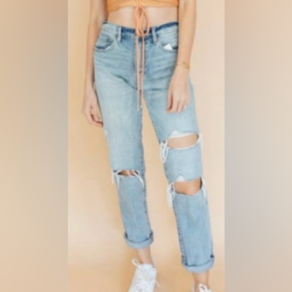 Pistols Distressed higher waist jeans